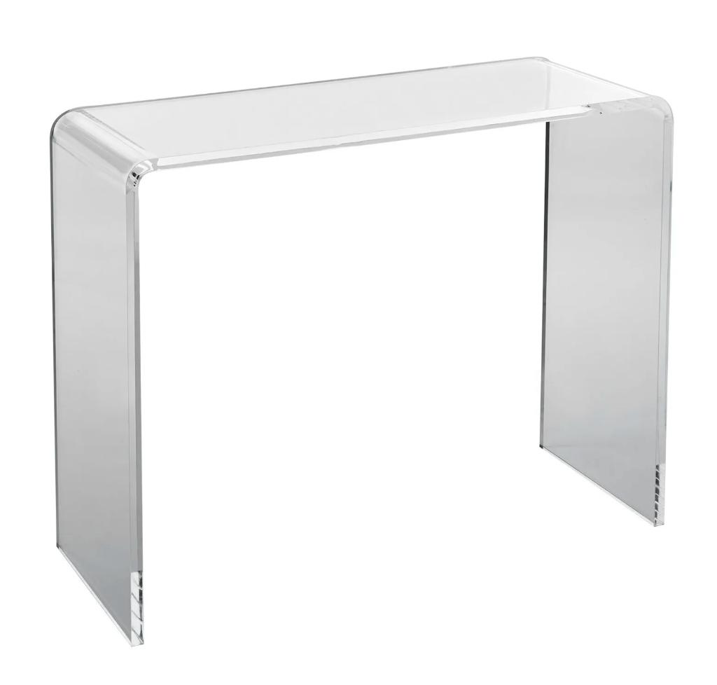table d'appoint console en plexiglas acrylique, Maison & Meubles, Comme neuf, Synthétique, Enlèvement, 75 cm ou plus