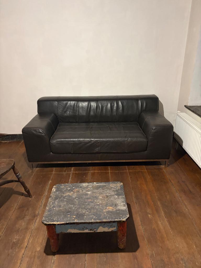 Gratis leren tweezit Gent, 75 à 100 cm, Moins de 150 cm, Banc droit, Enlèvement