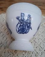 Wit opaline schaaltje, blauwe nostalgische afbeeldingen, Antiek en Kunst, Ophalen of Verzenden
