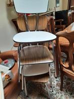 4 CHAISES FORMICA   CINEY, Maison & Meubles, Enlèvement, Utilisé, Métal