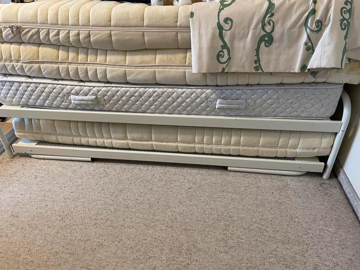 Lits 4 pièces, Maison & Meubles, Chambre à coucher | Lits, Utilisé, Une personne, 80 cm, 200 cm, Métal, Blanc, Enlèvement