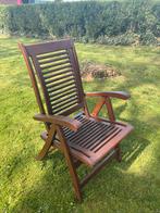 Chaises en bois exotiques + fauteuil, Enlèvement, Utilisé, Bois, Pliant