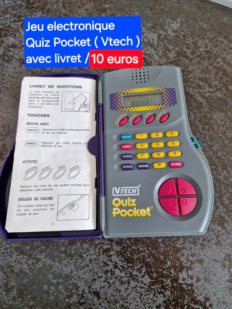Jeu Quiz Pocket ( Vtech )avec livret, Enlèvement ou Envoi