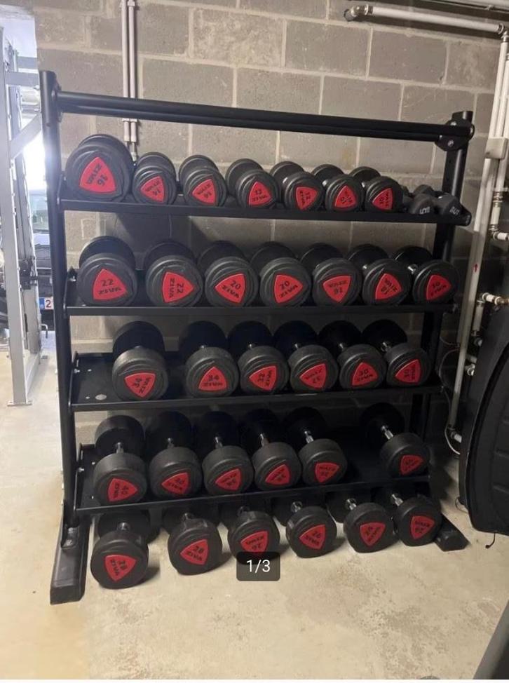 Set haltères ziva en polyuréthane 5-40 kg, Sports & Fitness, Équipement de fitness, Utilisé, Set d’haltères, Bras, Jambes, Pectoraux