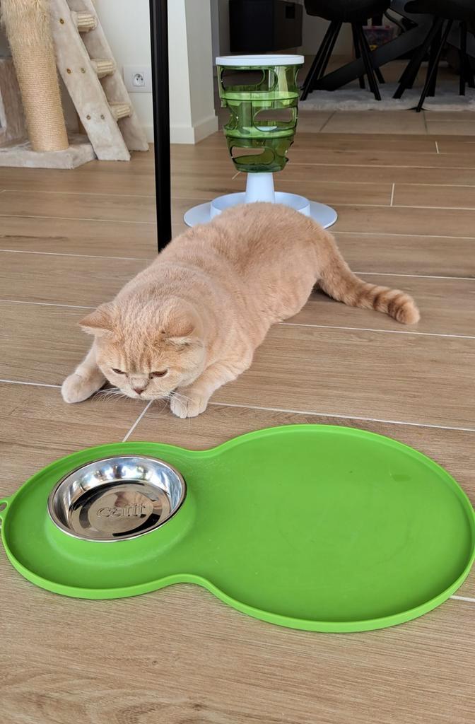 Catit placemat met eetbakje, Dieren en Toebehoren, Kattenvoerbakken en Drinkbakken, Zo goed als nieuw, Ophalen