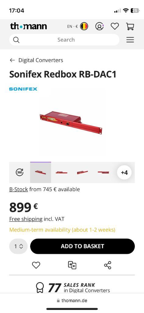 Sonifex RB-DAC / RB-SC2, Audio, Tv en Foto, Converters, Zo goed als nieuw, Ophalen