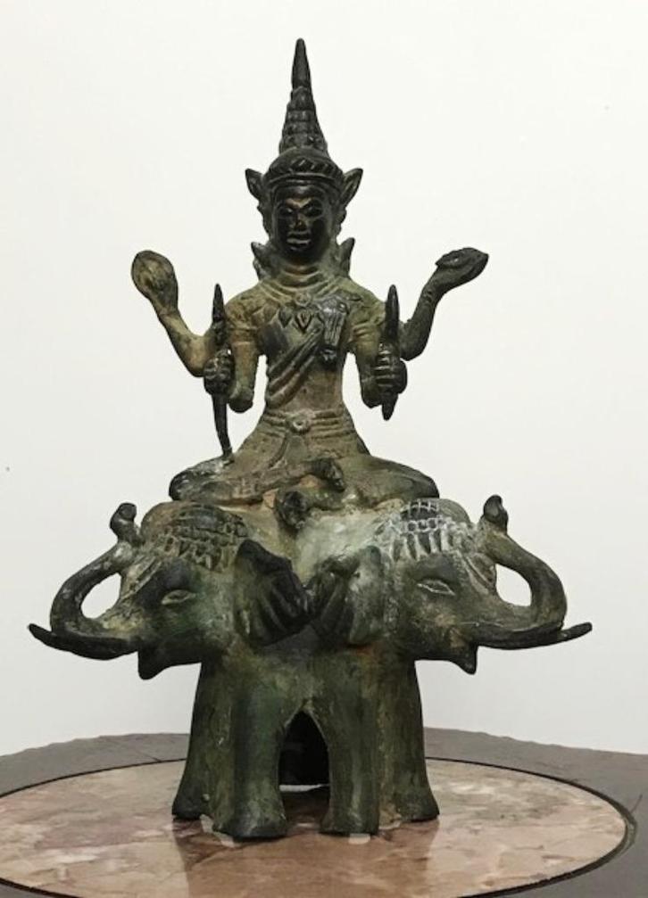 Thaise bronzen Boeddhabeeld, Antiek en Kunst, Kunst | Beelden en Houtsnijwerken, Ophalen of Verzenden