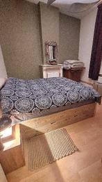 Groot steigerhouten bed met lades, Huis en Inrichting, Ophalen, Zo goed als nieuw, Steigerhout