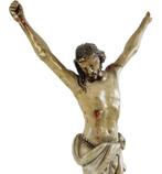 Corpus Hout Polychroom Antiek Christi 18de Eeuw Sculptuur, Antiek en Kunst, Ophalen of Verzenden