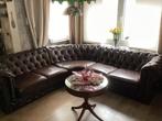 Chesterfield hoeksalon, Huis en Inrichting, Zetels | Complete zithoeken, Leer, Engels, Zo goed als nieuw, Ophalen