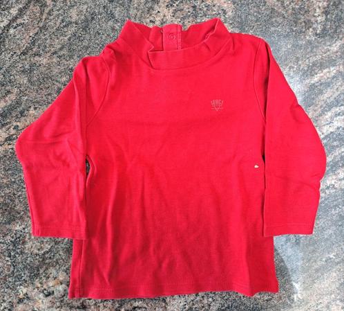 Mt 86 Rode T-shirt lange mouwen kraag, Kinderen en Baby's, Babykleding | Maat 86, Zo goed als nieuw, Jongetje of Meisje, Shirtje of Longsleeve