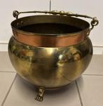 Rood/Geel Koperen pot met Hendel op 3 Pootjes, Antiek en Kunst, Antiek | Brons en Koper, Ophalen of Verzenden, Koper