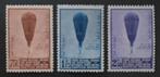 Belgique : COB 353/55 ** Ballon Piccard 1932, Gomme originale, Neuf, Aviation, Sans timbre