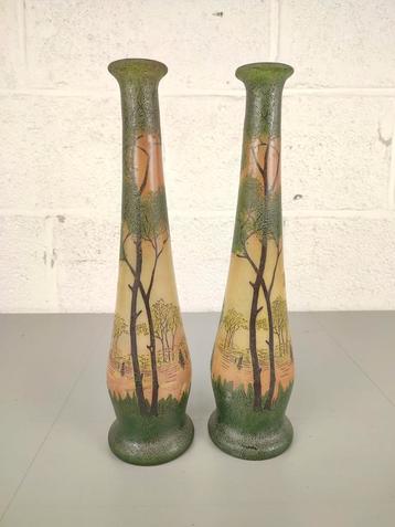 Duo art nouveau Legras vazen beschikbaar voor biedingen