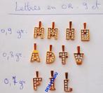 Pendentif lettre/initiale majuscule en or 9K + zircons, NEUF, Neuf, Enlèvement ou Envoi, Or, Or