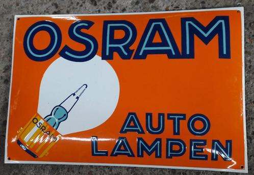 Osram auto lampen emaille bord retro garage decoratie borden, Verzamelen, Merken en Reclamevoorwerpen, Zo goed als nieuw, Reclamebord