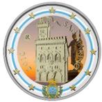 2 euro San Marino koersmunt gekleurd, 2 euro, San Marino, Ophalen of Verzenden