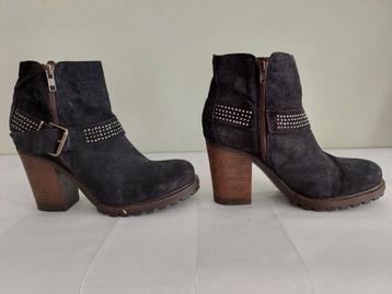 117C* EXIT jolis bottillons bleus cuir (41), Exit, Boots et Botinnes, Porté, Bleu