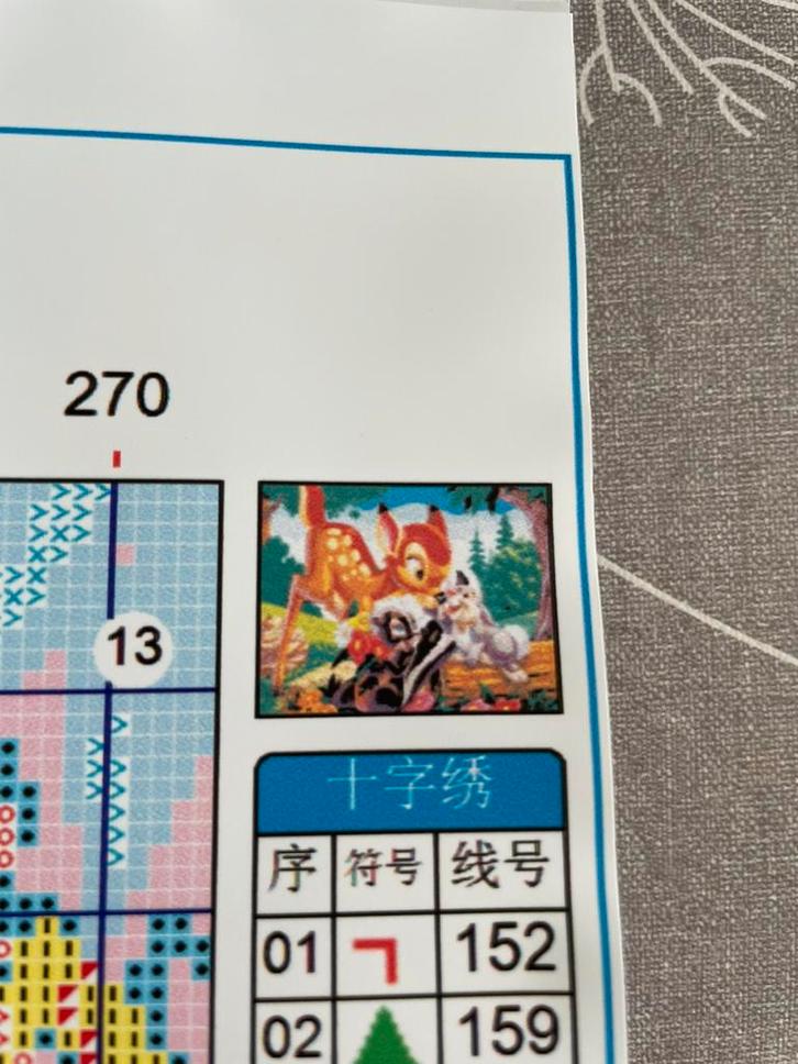 Bambi borduurpakket, Hobby en Vrije tijd, Borduren en Borduurmachines, Borduurpakket, Ophalen of Verzenden