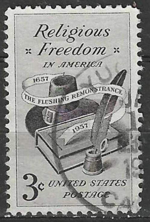USA 1957 - Yvert 635 - Godsdienstvrijheid (ST), Postzegels en Munten, Postzegels | Amerika, Gestempeld, Verzenden