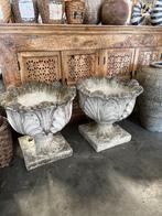 2 Unieke Plantenbakken/Bloempotten steen in vorm van Bloem, Tuin en Terras, Tuin, Steen, Gebruikt, Minder dan 60 cm