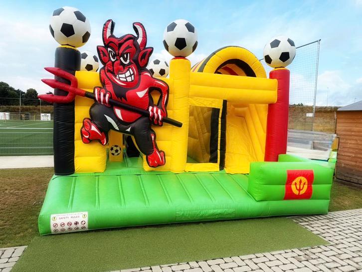 Rode duivels springkastelen te huur regio Diepenbeek, Hobby en Vrije tijd, Feestartikelen | Verhuur, Ophalen