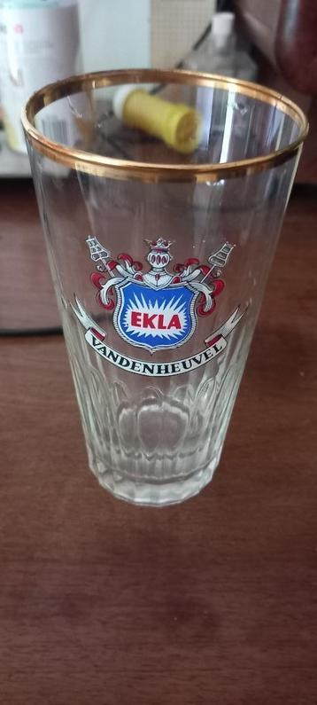 Ancien verre à bière Ekla de la brasserie Vandenheuvel, Enlèvement, Utilisé, Verre ou Verres, Autres marques