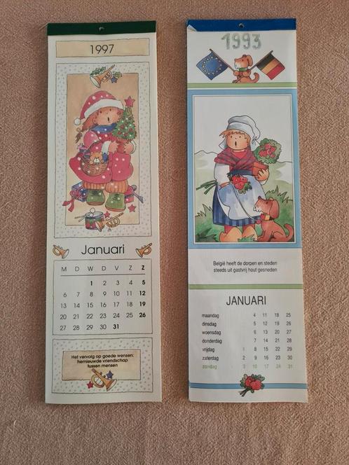 2 vintage kalenders uit 1993 en 1997, 10€ voor 2 stuks., Divers, Calendriers, Comme neuf, Calendrier mensuel, Enlèvement ou Envoi