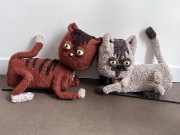 2 katten bekpoppen marionetten educatief/decoratief gebruik beschikbaar voor biedingen