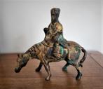 Oud bronzen beeld Chinese ruiter, Ophalen of Verzenden, Gebruikt, Overige typen