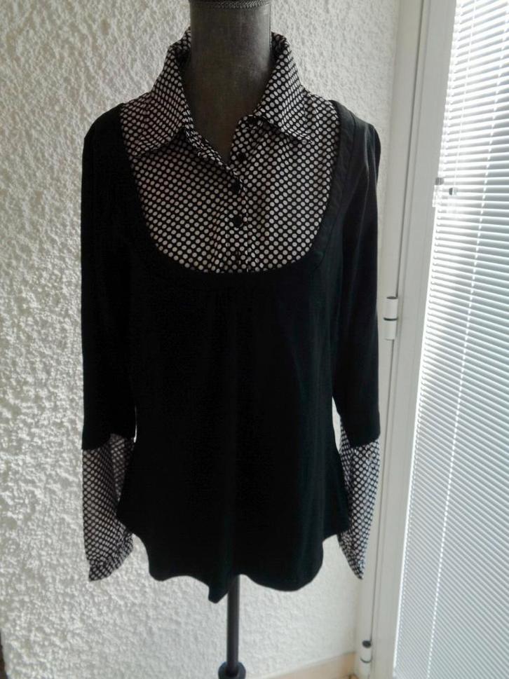 Blouse Top noire. Marque: "BLANCHE PORTE". Taille 40, Kleding | Dames, Topjes, Nieuw, Maat 38/40 (M), Wit, Lange mouw, Verzenden