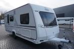 Nieuwe 6 persoons Fendt met stapelbed, 2p b, Black line pack, Caravans en Kamperen, Dwars-stapelbed, Koelkast, Bedrijf, Treinzit