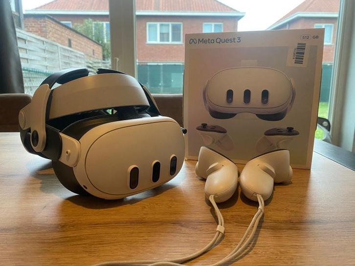 Meta Quest 3 – 512 GB + BoboVR set (zo goed als nieuw), Computers en Software, Headsets, Zo goed als nieuw, Over-ear, Draadloos