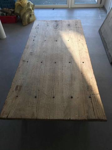 Royale rustieke salontafel franse eik uit 1880 200x90x44 beschikbaar voor biedingen