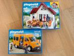 Playmobil - Schooltje met schoolbus, Kinderen en Baby's, Speelgoed | Playmobil, Ophalen, Zo goed als nieuw, Complete set