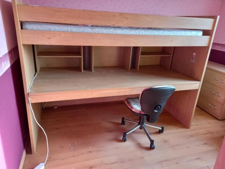 volledige jeugdkamer met hoogslaper, Kinderen en Baby's, Kinderkamer | Stapelbedden en Hoogslapers, Zo goed als nieuw, Hoogslaper