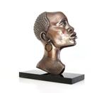 Vintage bronzen etnische vrouw buste - Art Deco stijl, Ophalen of Verzenden