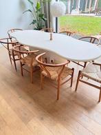 8 Teakhouten Wishbone Eetkamerstoelen – Bijna Nieuw, Huis en Inrichting, Stoelen, Ophalen, Zo goed als nieuw