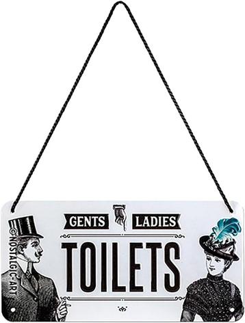 Hangplaat retro dames en heren toilet GRATIS LEVERING