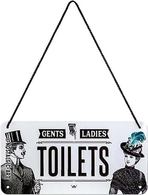 Hangplaat retro dames en heren toilet GRATIS LEVERING, Collections, Marques & Objets publicitaires, Neuf, Panneau publicitaire