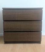 IKEA MALM Ladekast 3 lades Zwartbruin (Perfecte Staat)　20€, Huis en Inrichting, Kasten | Ladekasten, Ophalen, Eikenhout, 50 tot 100 cm