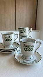 Vintage jaren 1960 Bouillon OXO tassen en ondertassen, Enlèvement ou Envoi, Utilisé, Porcelaine, Tasse et/ou soucoupe