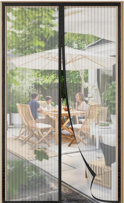 Magnetisch muskietennet voor raamdeur 140 x 200 cm, Doe-het-zelf en Bouw, Deuren en Vliegenramen, Nieuw, Buitendeur, 200 tot 215 cm