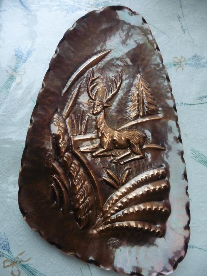 E.NOEL decoratieve koperen plaat om koperwerk op te hangen, Antiek en Kunst, Antiek | Brons en Koper, Koper, Ophalen of Verzenden