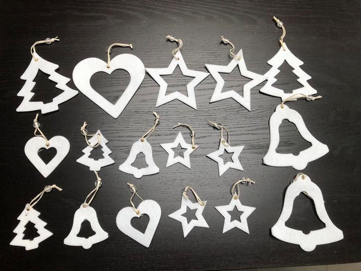 Kerstboom decoratie witte hangers, Diversen, Kerst, Zo goed als nieuw, Ophalen of Verzenden