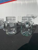 4x 15 Mason Jar Glazen in Korf!, Overige typen, Zo goed als nieuw, Ophalen