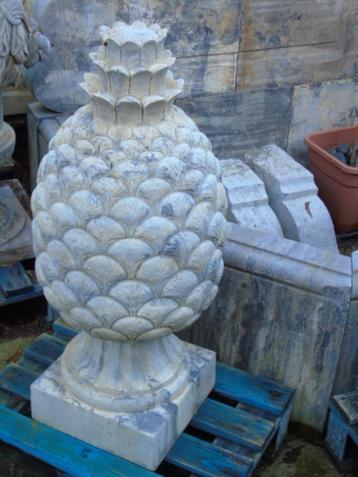 tête de colonne , pilastre pierre bleu paire d ANANAS, Enlèvement, Comme neuf