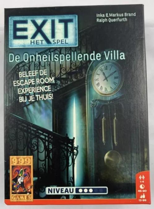 Exit Het Spel De Onheilspellende Villa 999 Games Nieuw, Hobby en Vrije tijd, Gezelschapsspellen | Bordspellen, Zo goed als nieuw