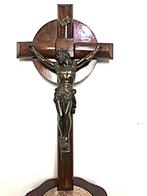 Kruis crucifix brons en hout 70 cm Groot Antiek 🙏😍💑🤗👌, Antiek en Kunst, Antiek | Religieuze voorwerpen, Ophalen of Verzenden