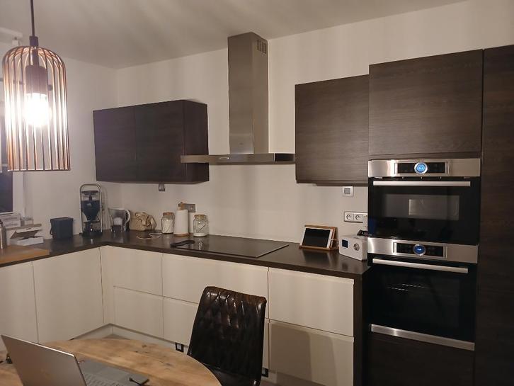 Mooie keuken, Huis en Inrichting, Keuken | Complete keukens, Zo goed als nieuw, Hoekkeuken, Wit, Hout, Ophalen